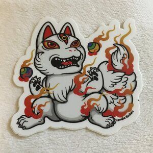 5/$25 Retro Kitsune and Floating Eyeballs Decal Sticker #2